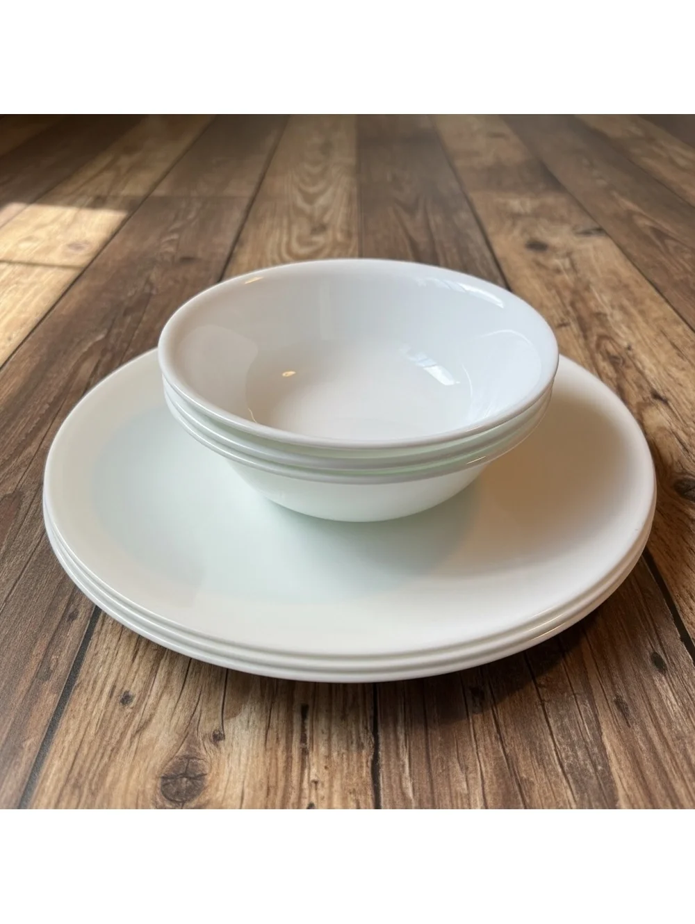 Corelle Winter Frost White 3 Dinner Plates 3 Bowls 6 Pc Replacement Set Lot